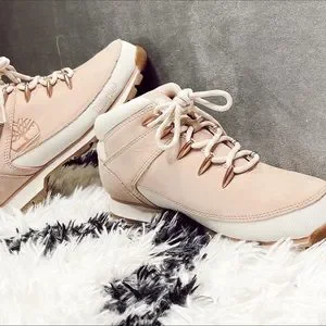 Unique pink low cut Timberland boots